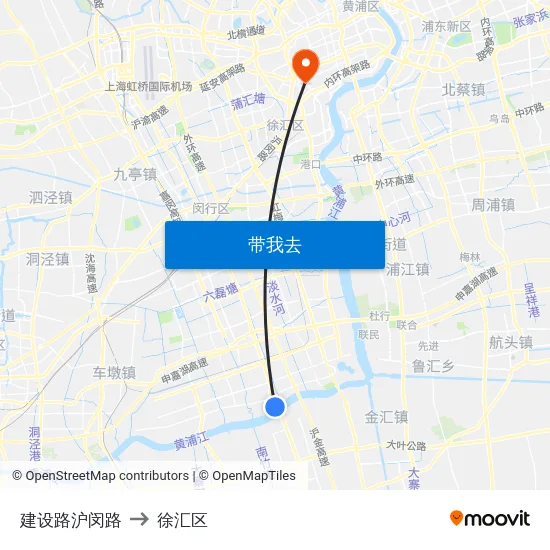 建设路沪闵路 to 徐汇区 map