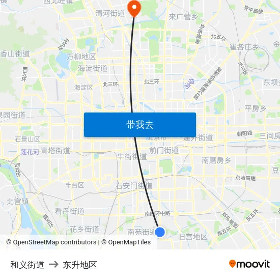 和义街道 to 东升地区 map