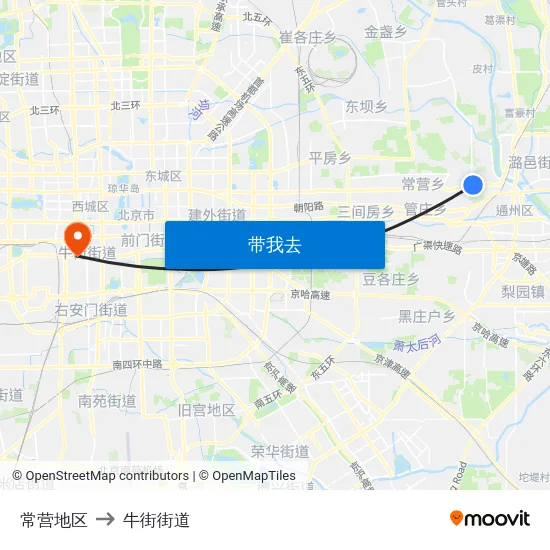 常营地区 to 牛街街道 map