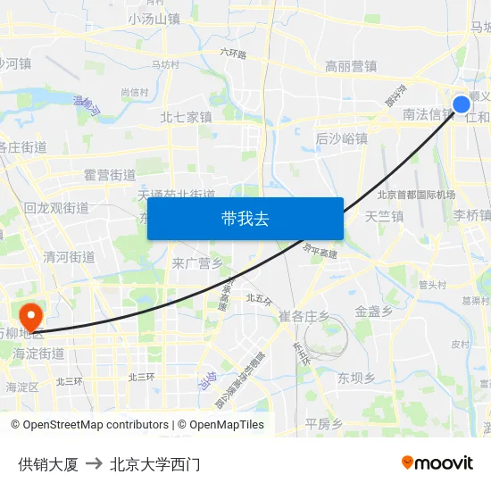 供销大厦 to 北京大学西门 map