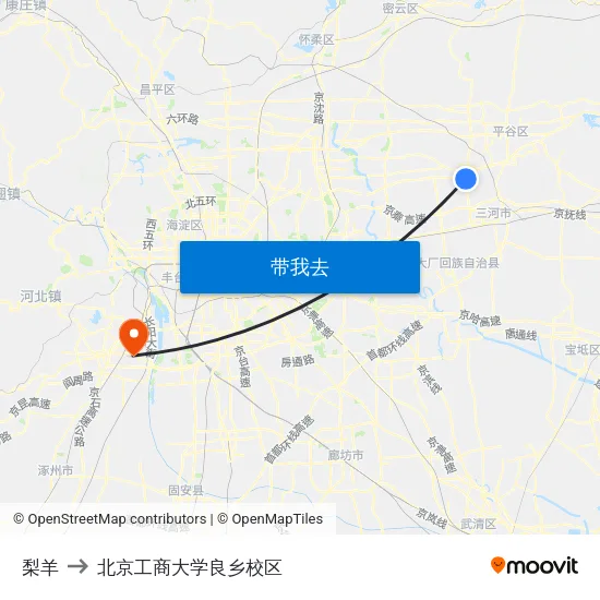 梨羊 to 北京工商大学良乡校区 map