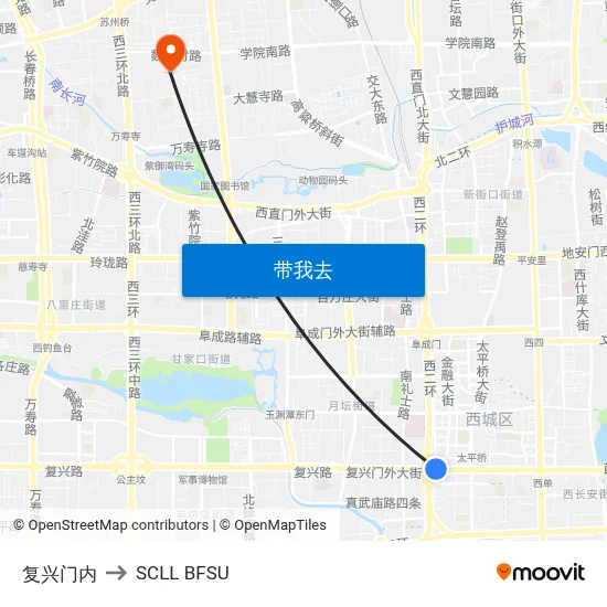 复兴门内 to SCLL BFSU map