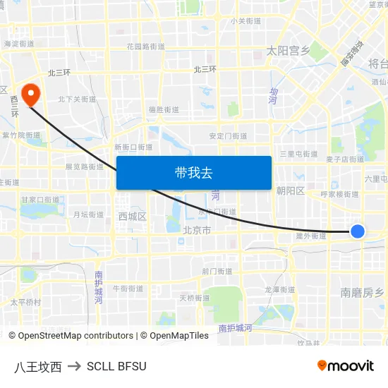 八王坟西 to SCLL BFSU map
