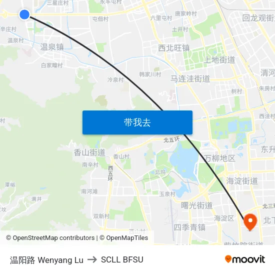 温阳路 Wenyang Lu to SCLL BFSU map