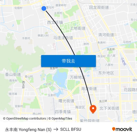 永丰南 Yongfeng Nan (S) to SCLL BFSU map