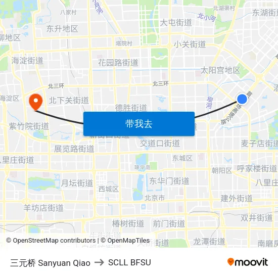 三元桥 Sanyuan Qiao to SCLL BFSU map