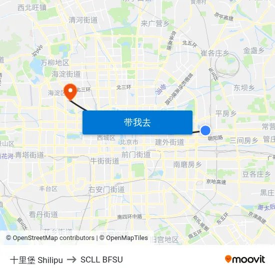 十里堡 Shilipu to SCLL BFSU map