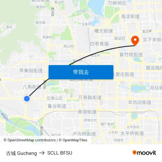 古城 Gucheng to SCLL BFSU map