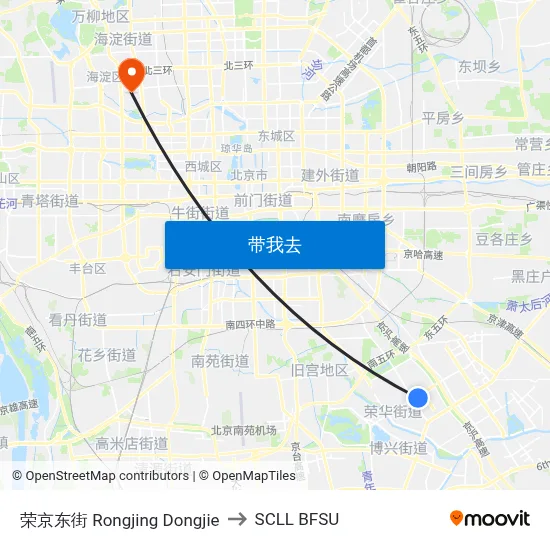 荣京东街 Rongjing Dongjie to SCLL BFSU map