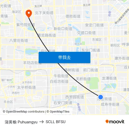 蒲黄榆 Puhuangyu to SCLL BFSU map