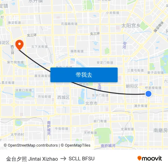 金台夕照 Jintai Xizhao to SCLL BFSU map