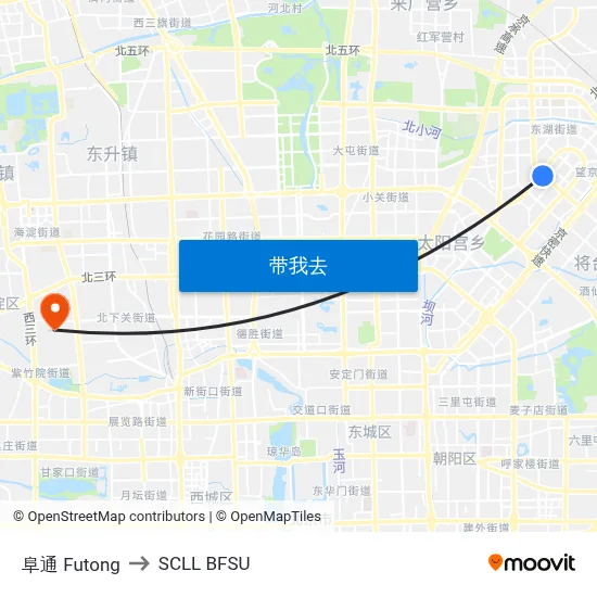 阜通 Futong to SCLL BFSU map
