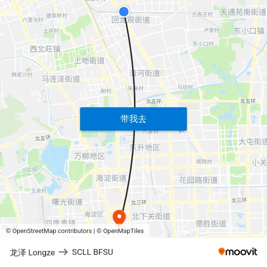 龙泽 Longze to SCLL BFSU map