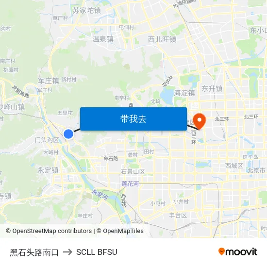 黑石头路南口 to SCLL BFSU map