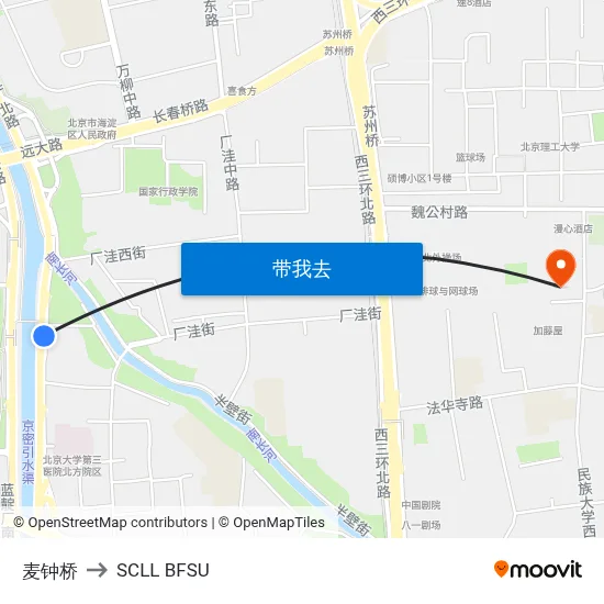 麦钟桥 to SCLL BFSU map