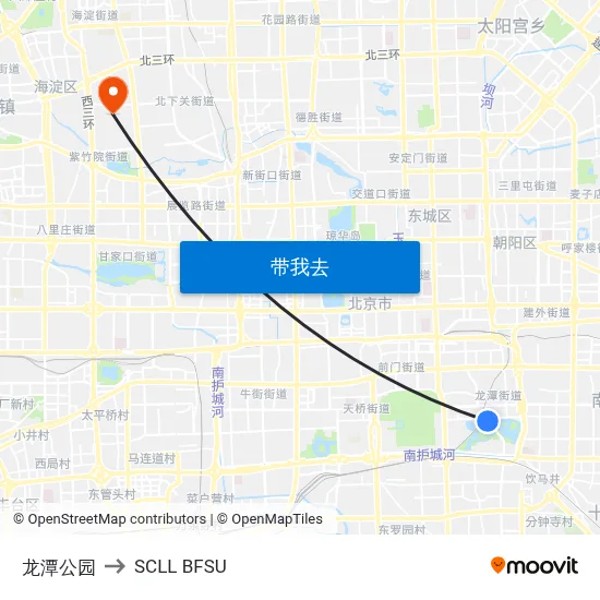 龙潭公园 to SCLL BFSU map