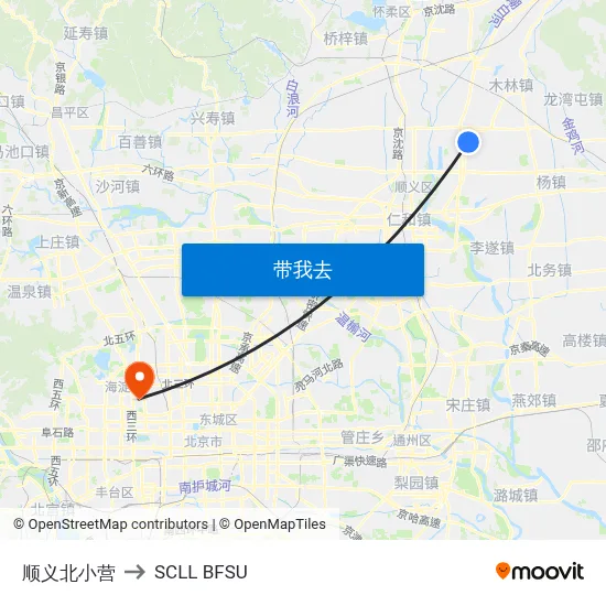 顺义北小营 to SCLL BFSU map