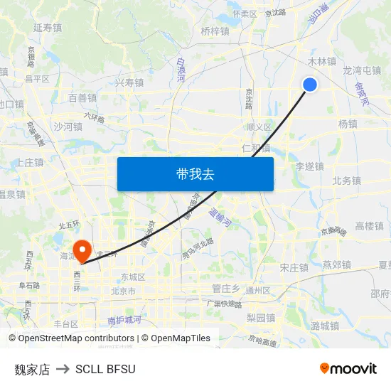 魏家店 to SCLL BFSU map