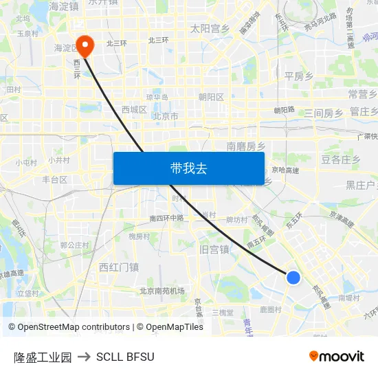 隆盛工业园 to SCLL BFSU map