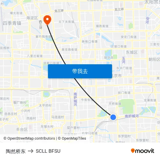 陶然桥东 to SCLL BFSU map