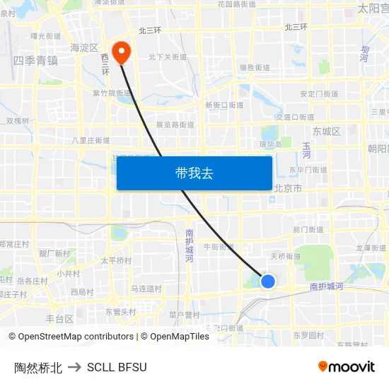 陶然桥北 to SCLL BFSU map