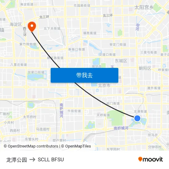 龙潭公园 to SCLL BFSU map
