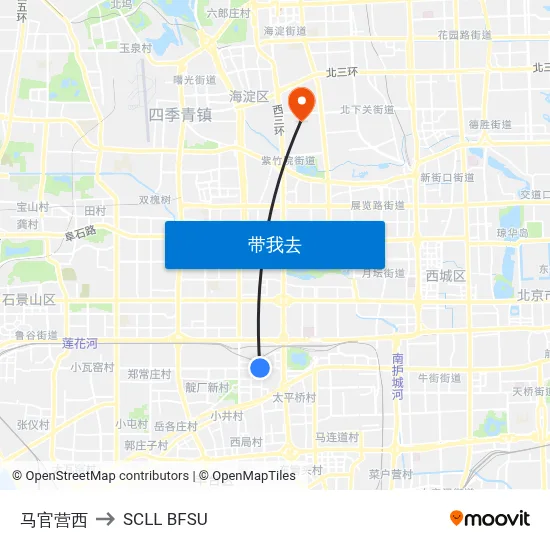 马官营西 to SCLL BFSU map