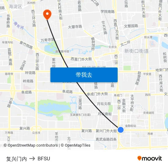 复兴门内 to BFSU map