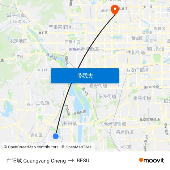 广阳城 Guangyang Cheng to BFSU map