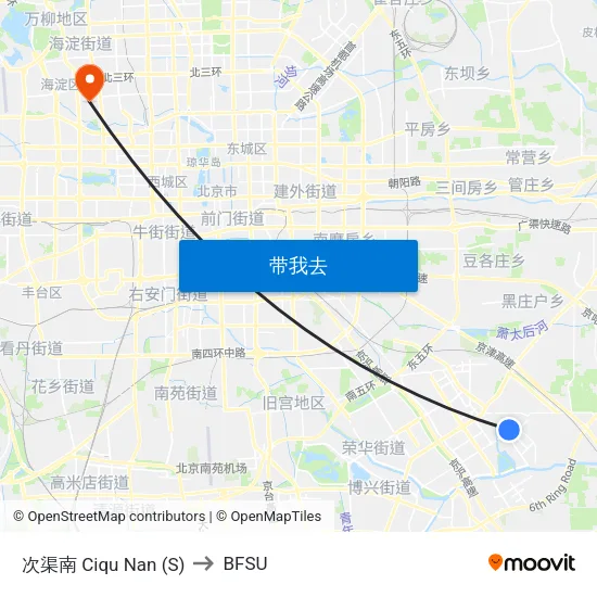 次渠南 Ciqu Nan (S) to BFSU map