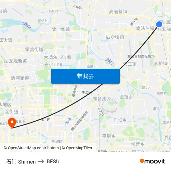 石门 Shimen to BFSU map