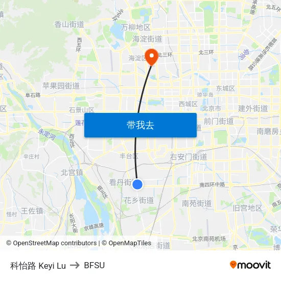 科怡路 Keyi Lu to BFSU map