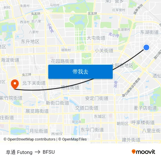 阜通 Futong to BFSU map