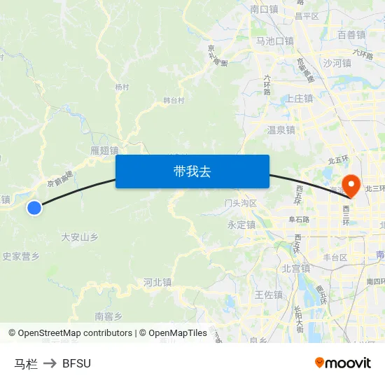 马栏 to BFSU map