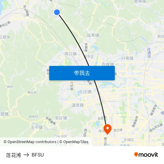 莲花滩 to BFSU map