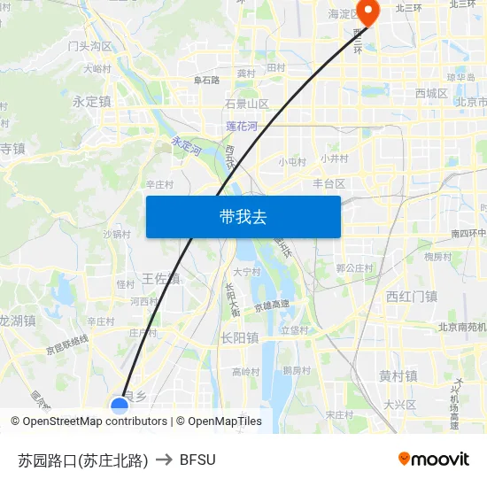 苏园路口(苏庄北路) to BFSU map