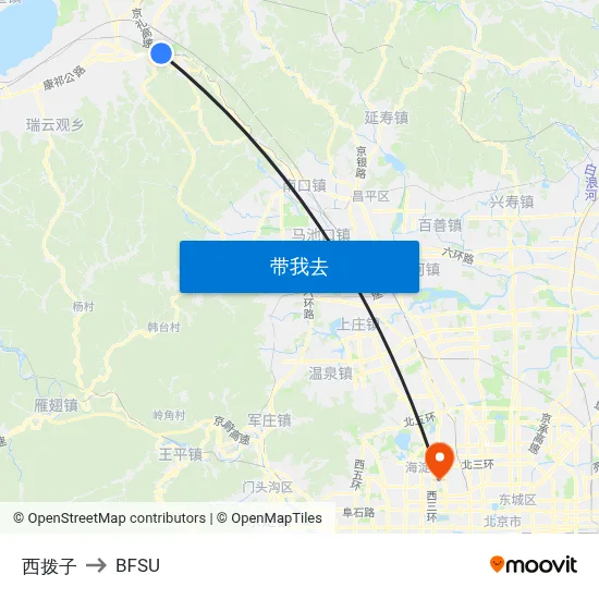 西拨子 to BFSU map