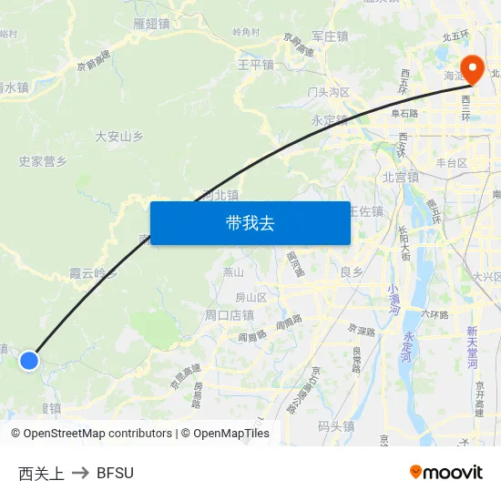 西关上 to BFSU map