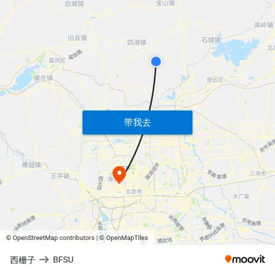 西栅子 to BFSU map