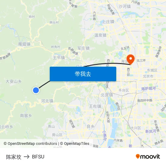 陈家坟 to BFSU map