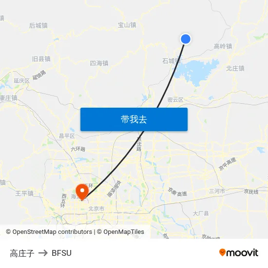 高庄子 to BFSU map