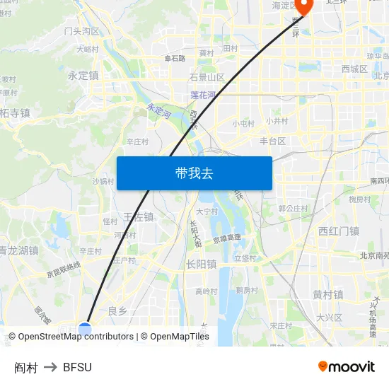 阎村 to BFSU map