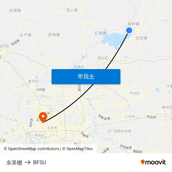 东茶棚 to BFSU map