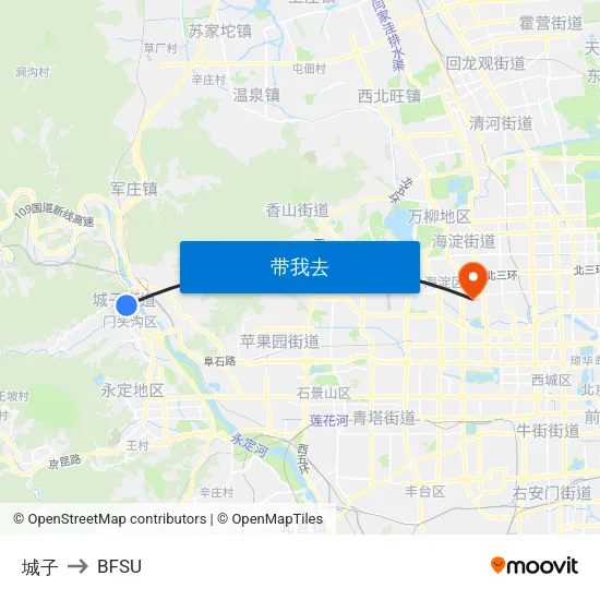 城子 to BFSU map