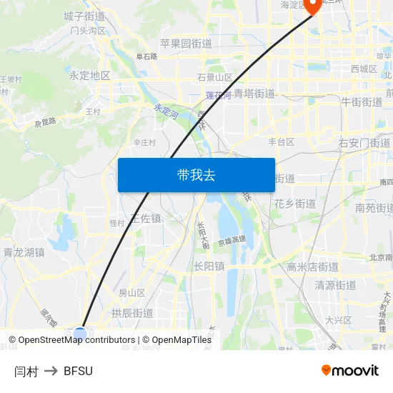 闫村 to BFSU map