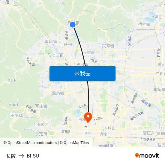 长陵 to BFSU map