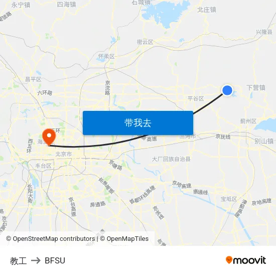 教工 to BFSU map