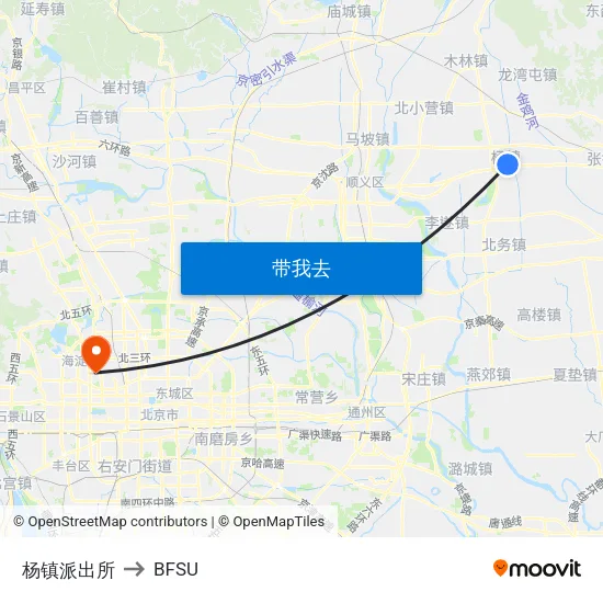 杨镇派出所 to BFSU map