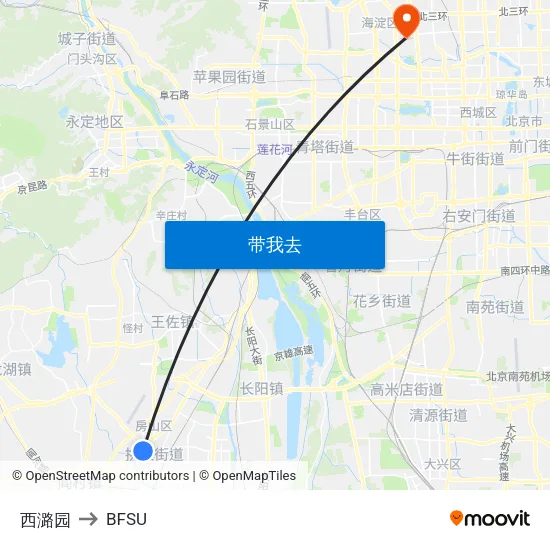 西潞园 to BFSU map