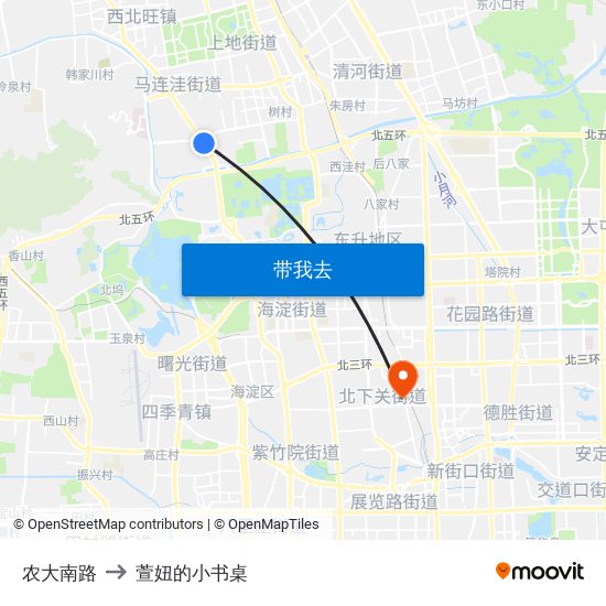 农大南路 to 萱妞的小书桌 map